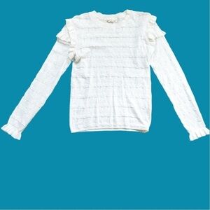 Small Lost in Lunar Ivory Ruffle Knit Sweater Boho Shabby chic Bundle and Save